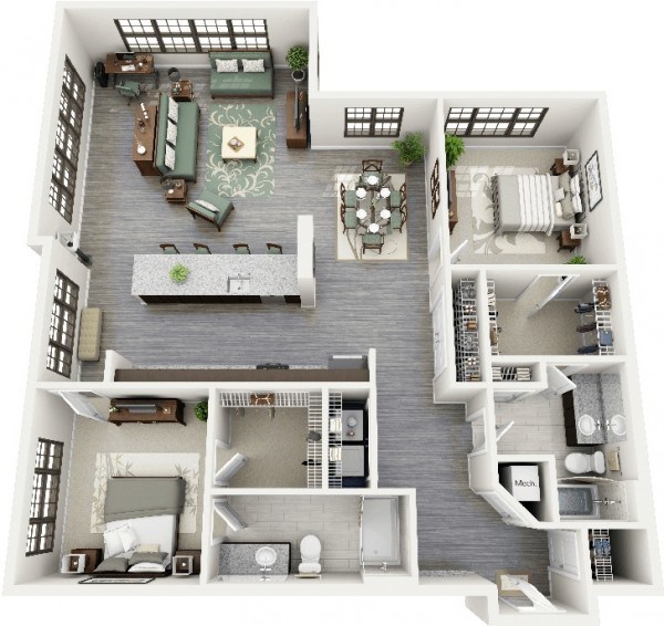 plan maison appartement luxueux