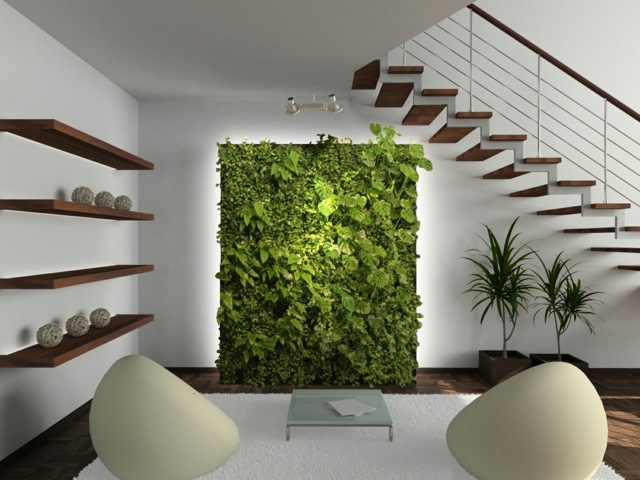 plantes vertes d'intérieur salon végétalisé