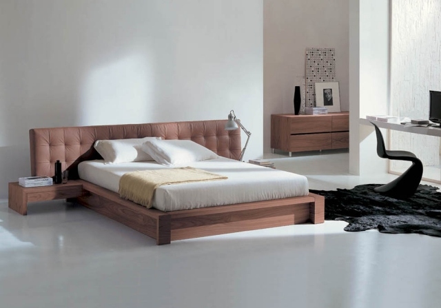 revêtement-sol-résine-chambre-coucher-blanc-tapis-noir-mobilier-bois revêtement sol