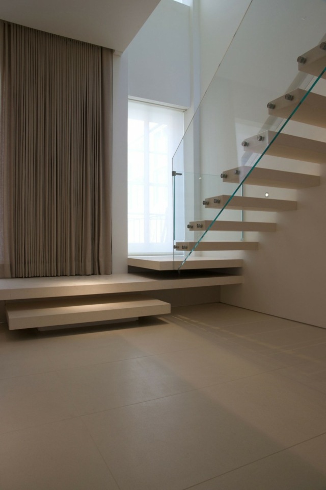 rideau escalier pierre verre design moderne