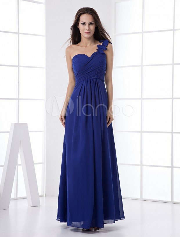 robe longue bleu fonce demoiselle honneur