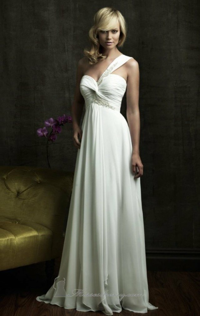 robe mariage une epaule blanc satin mode