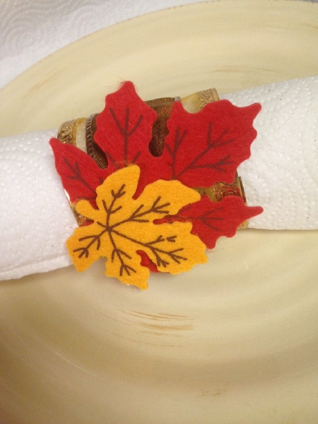 rond serviette simple faire soi meme feuilles automne