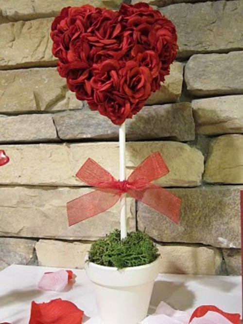 roses décoratives pot fleurs st valentin