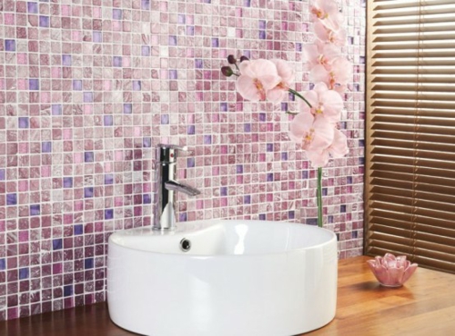salle bain carrelage rose