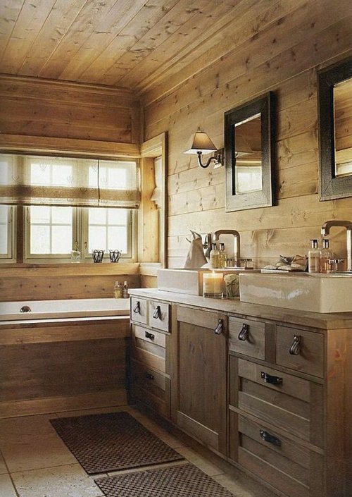 salle bain compacte bois rustique