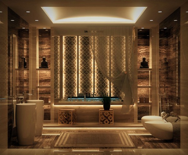 salle de bain de luxe motifs-marocains