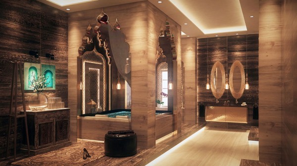salle de bain de luxe orientale marbre