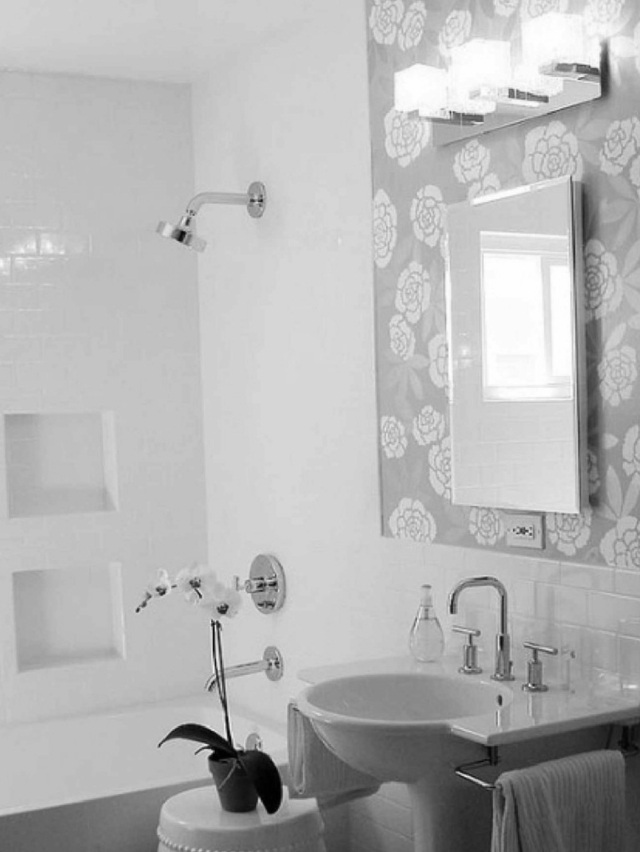 salle bain deco gris blanc