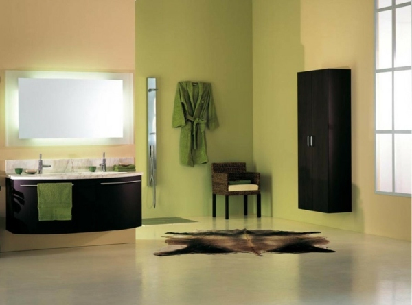 salle bain deco vert noir