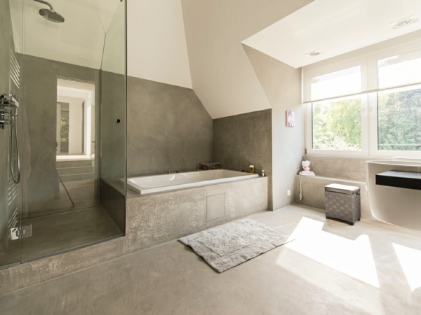 salle bain elegante gris