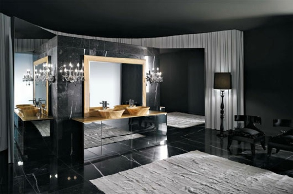 salle bain elegante noir