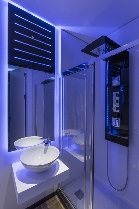 salle bain lumiere relaxante blue