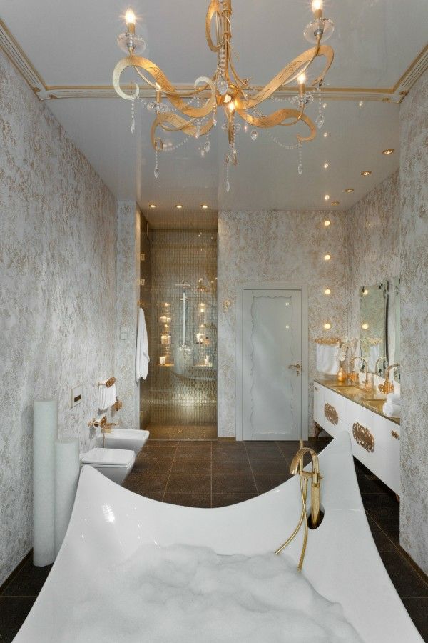 salle bain luxe luminaire