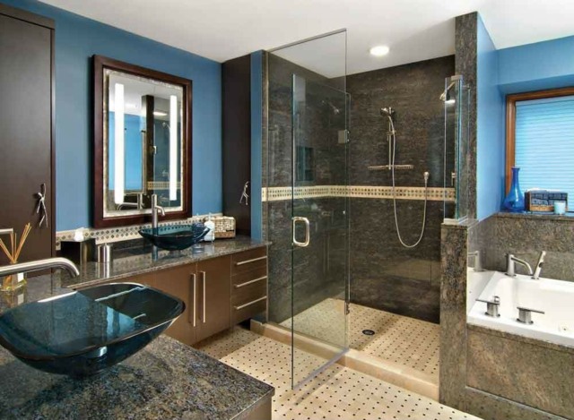 salle bain marbre gris