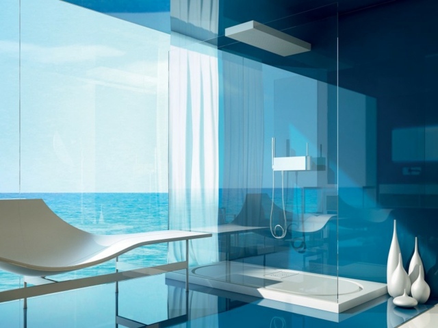 salle bain minimaliste contemporain vue mer