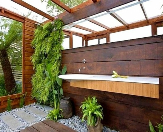 salle bain moderne bois