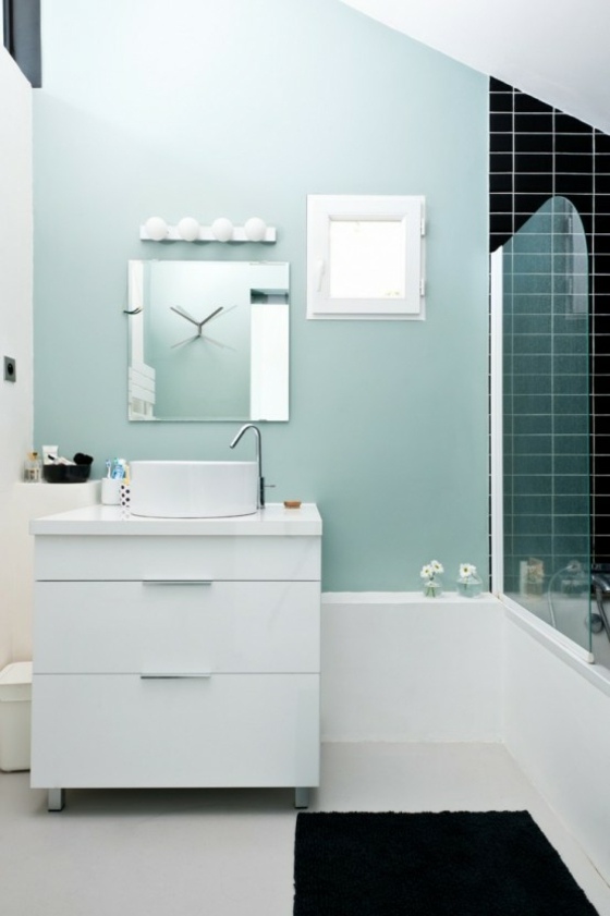 salle bain moderne design noir blanc