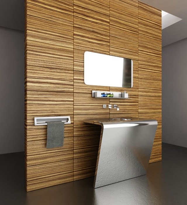 salle-bain-mur-bois-meuble-vasque-métal
