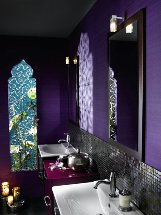 salle bain style oriental couleur violette