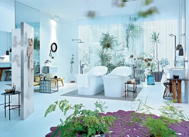 salle bain ultra moderne plantes