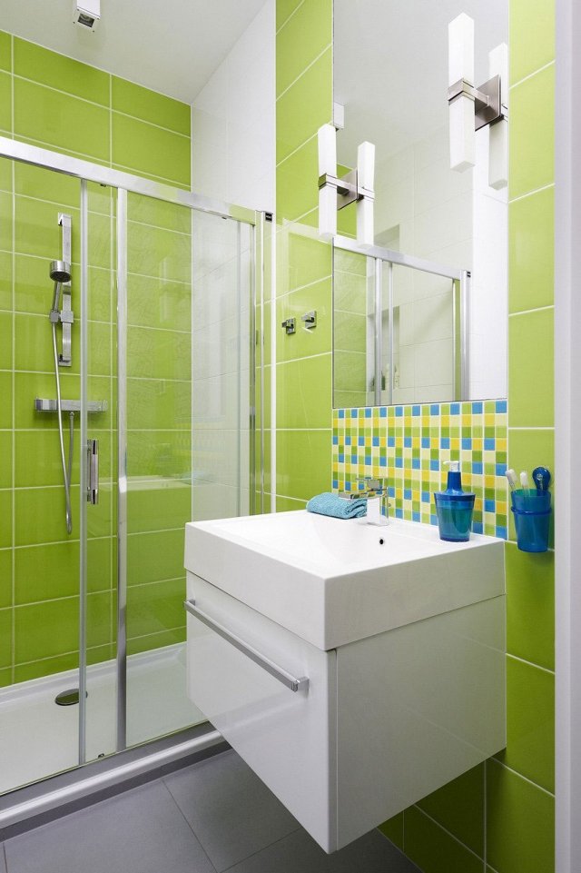 salle-bain-vert-pomme-meuble-lavabo-flottant