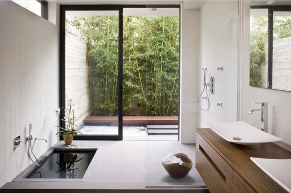 salle bain vue jardin bampou