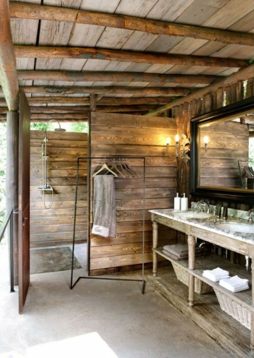 salle baine extérieure bois