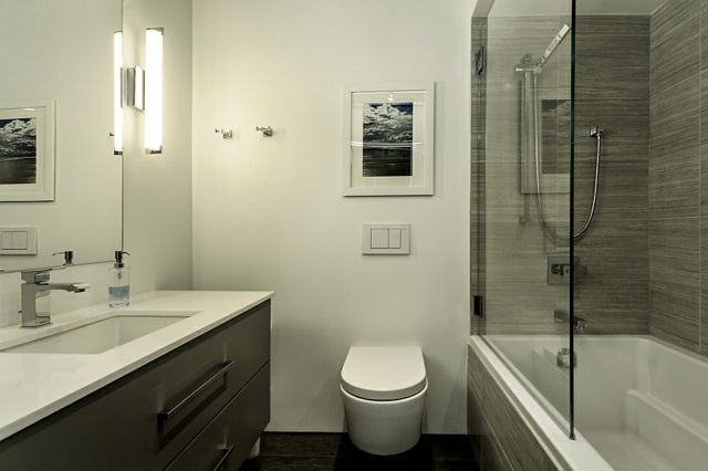 salle bains design blanc noir luxe