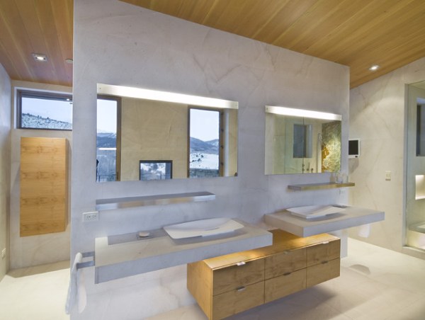 salle bains moderne presence bois