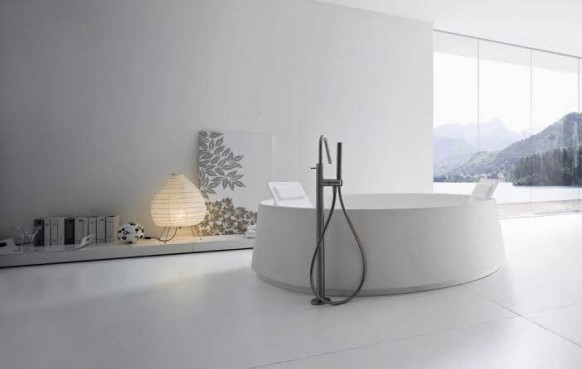salles de bain modernes design baignoire cercle