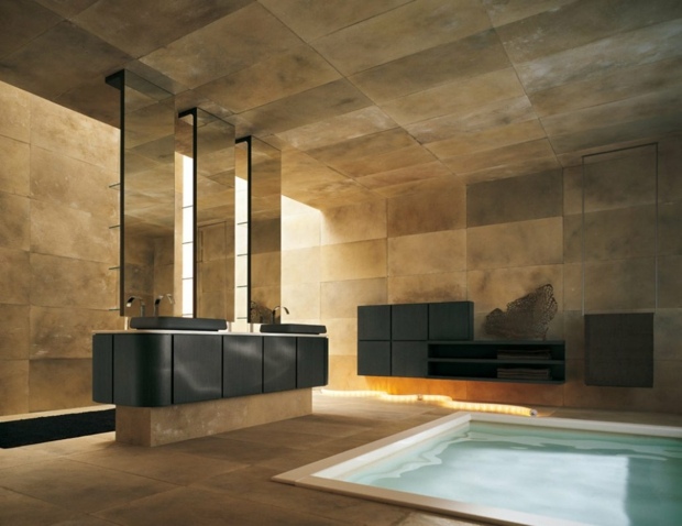 salle de bain design en pierre naturelle