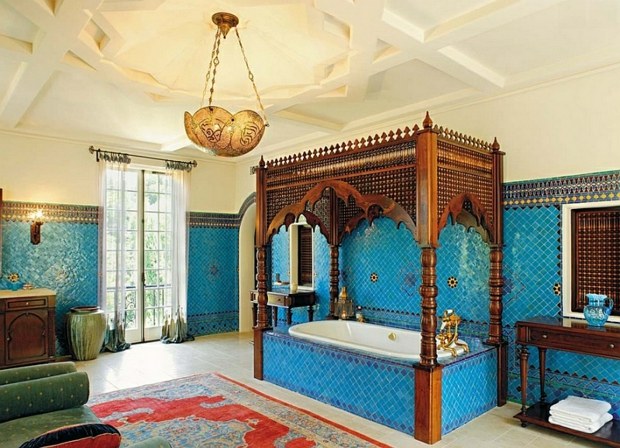 salle de bain marocaine motifs orientaux