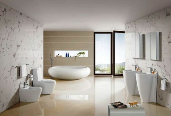 salle de bain moderne baignoire ronde