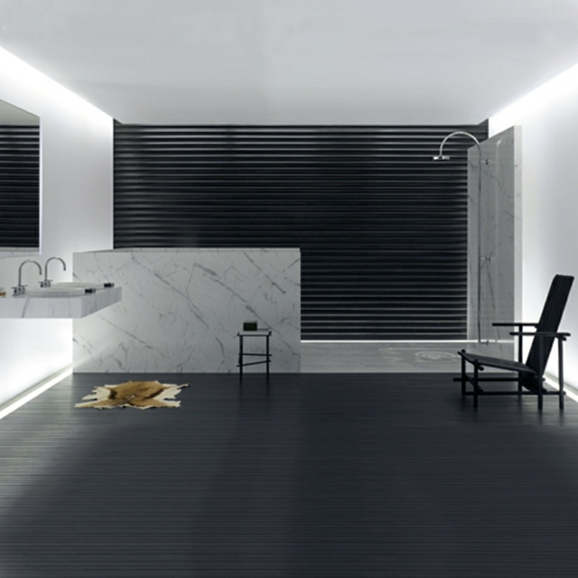 salle de bain noire minimaliste
