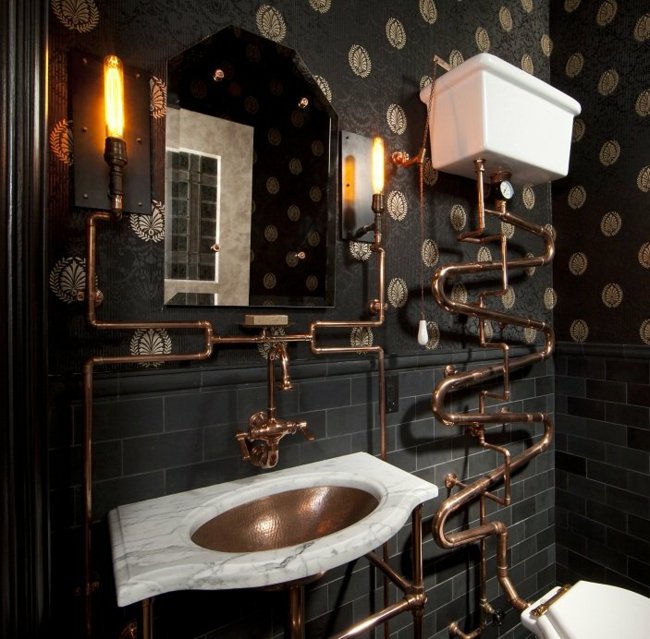 salle de bain steampunk