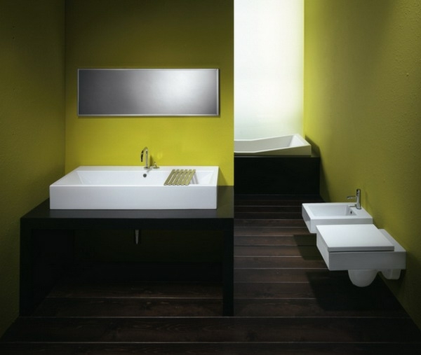 salle de bain vert olive