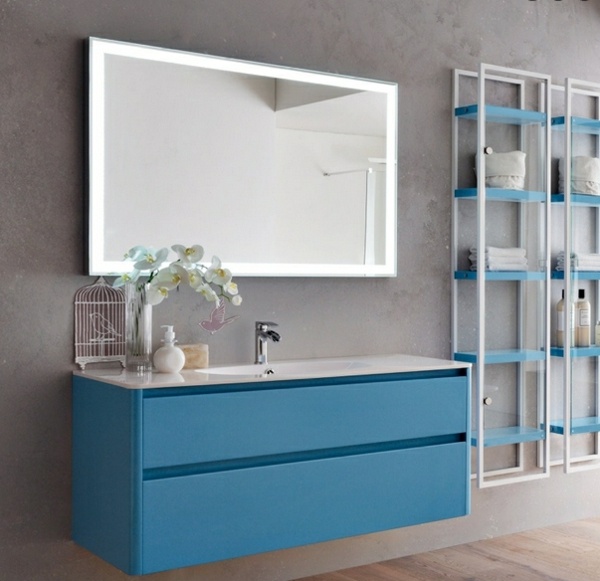 conception bleu meuble moderne classique carrée