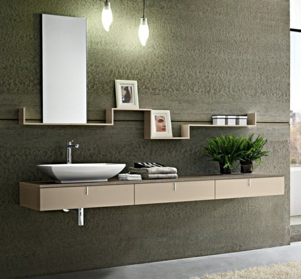 étagères géométrique lavabo meuble support design
