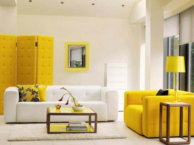 salon jaune moderne