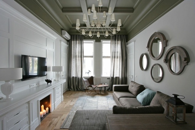 salon moderne et contemporain couleur gris