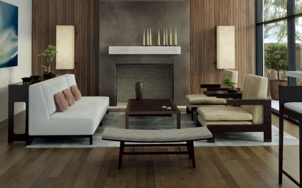 salon moderne meubles design angulaire
