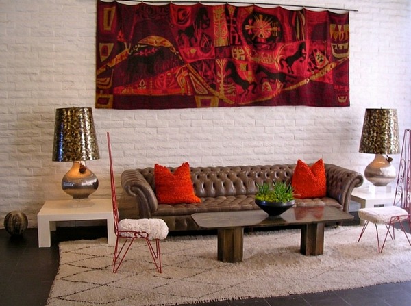 salon oriental moderne tapis mur