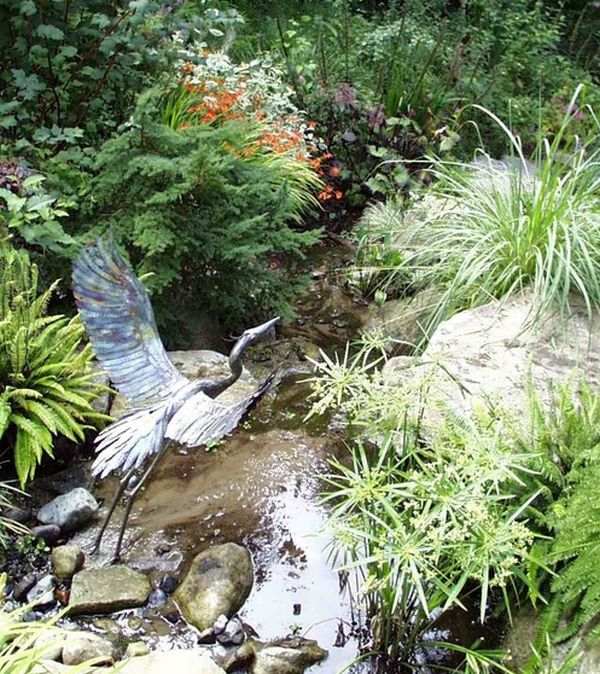 sculpture oiseau jardin aménagement