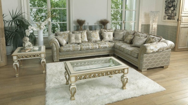 sofa d'angle production italienne style baroque