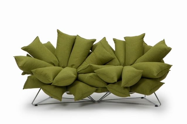sofa sectionnel vert moderne Yuki Abe