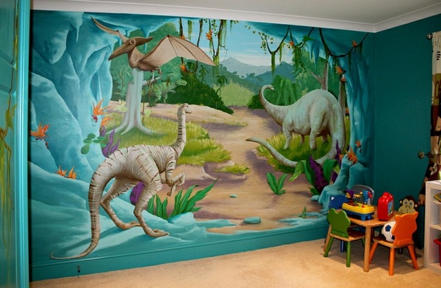 sticker mural enormes dinosaures