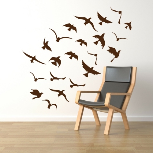 stickers muraux design motif oiseaux