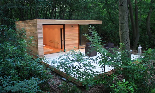 studio maison bois simple jardin