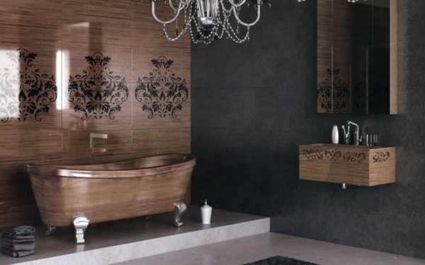 superbe salle de bain glamour matériaux naturels